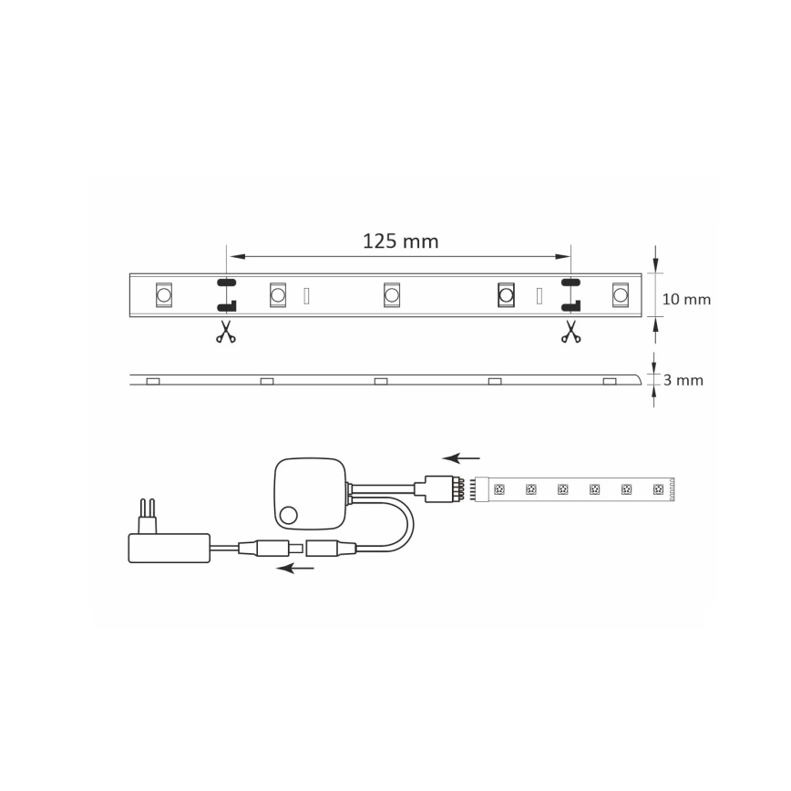 Tira LED RGB com regulação Wi-Fi + função de música LED/16W 5 m Tuya