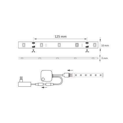 Tira LED RGB com regulação Wi-Fi + função de música LED/20W 5 m Tuya