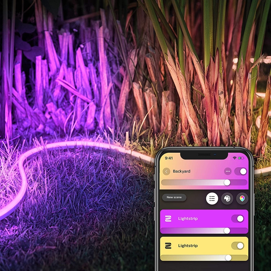 Tira LED RGBW com regulação Philips Hue OUTDOOR STRIP LED/20,5W 2m IP67