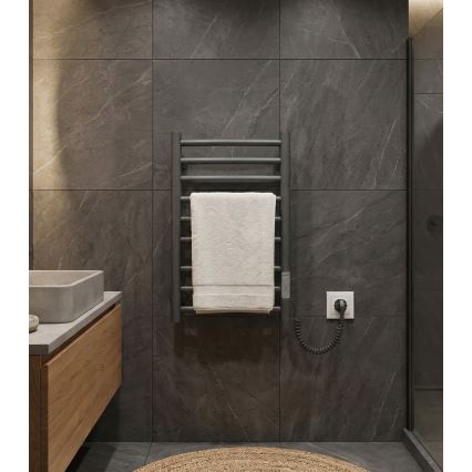 Toalheiro aquecido CLASSIC 65W/230V 66x42 cm aço inoxidável/antracite, versão direita