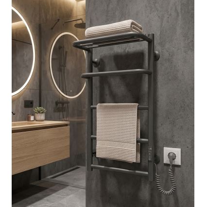 Toalheiro aquecido em escada HOTEL 75W/230V 66x42 cm inox/antracite, ligação à direita