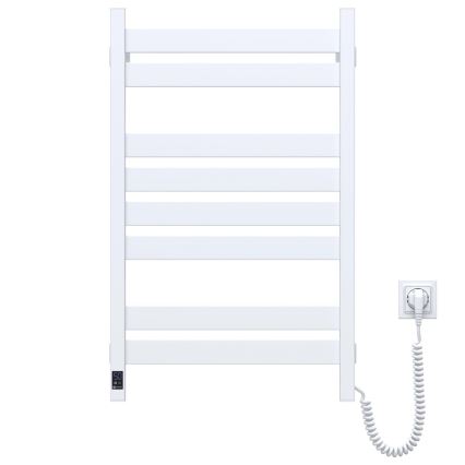Toalheiro radiador para casa de banho com termóstato LARGO 432W/230V 80,6 cm IP44 branco direito angular
