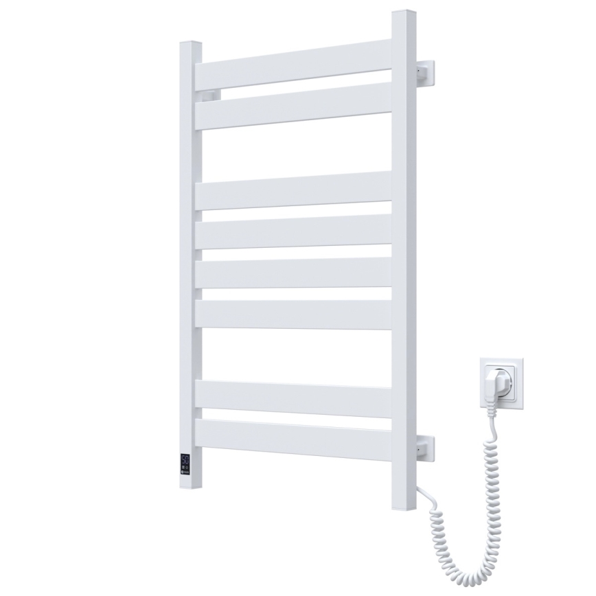 Toalheiro radiador para casa de banho com termóstato LARGO 432W/230V 80,6 cm IP44 branco direito angular
