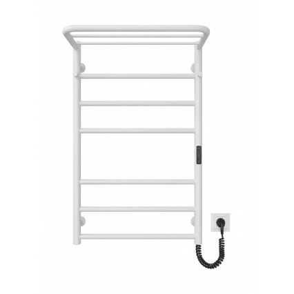 Toalheiro aquecido para casa de banho HOME, 95 W/230 V, 77 x 53 cm, aço inoxidável/branco, montagem à direita