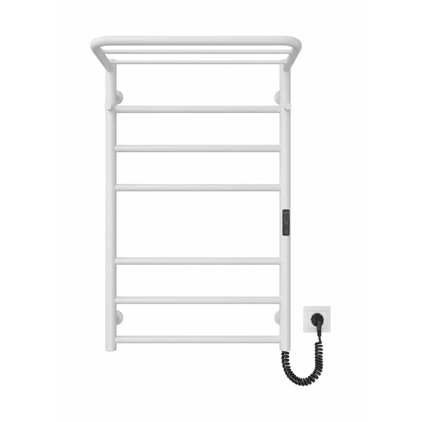Toalheiro aquecido para casa de banho HOME, 95 W/230 V, 77 x 53 cm, aço inoxidável/branco, montagem à direita
