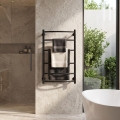 Toalheiro aquecido tipo escada para casa de banho INOX CLASSIC 122W/230V 57x53 cm aço inoxidável/antracite