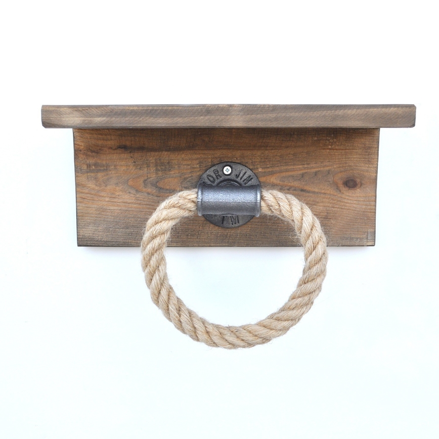 Toalheiro com uma prateleira BORURAF 14x30 cm abeto