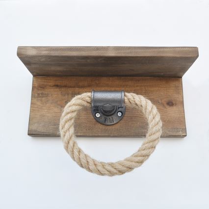 Toalheiro com uma prateleira BORURAF 14x30 cm abeto