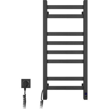 Toalheiro eléctrico com termostato AVANGARD 105W 80x36 cm preto, lado esquerdo