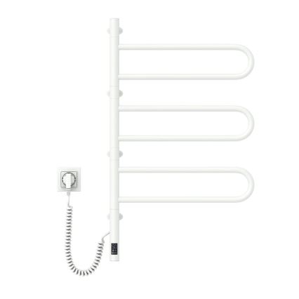 Toalheiro eléctrico giratório com termostato FOUETTE 120 W, 80 x 49 cm, branco