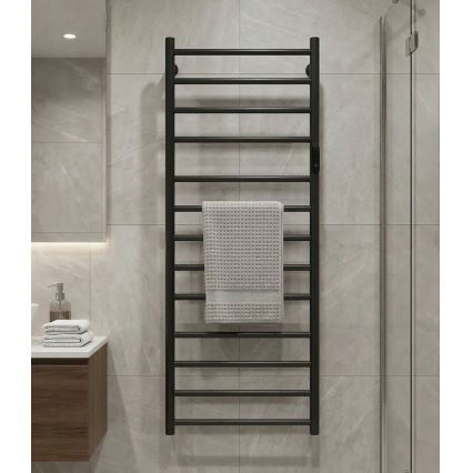 Toalheiro elétrico 45x132 cm 180W aço inoxidável/preto
