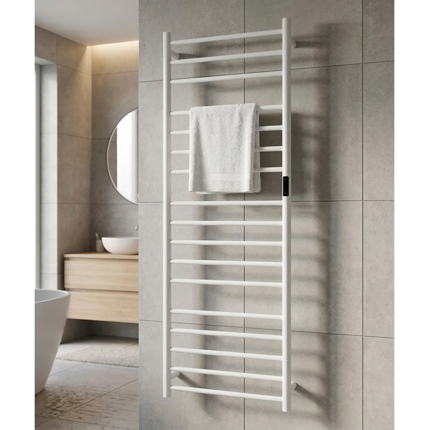 Toalheiro elétrico 60 x 168 cm, 285 W, aço inoxidável/branco