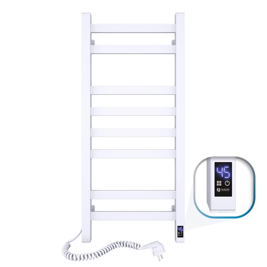 Toalheiro elétrico com termostato AVANGARD 105W 80x36 cm branco esquerdo