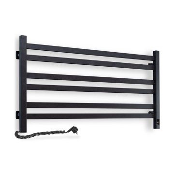 Toalheiro elétrico com termóstato AVANGARD 181W 50x90 cm preto esquerdo