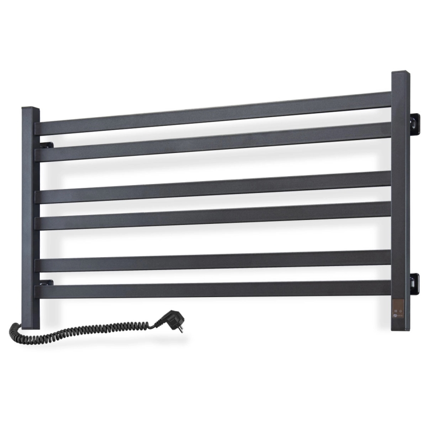 Toalheiro elétrico com termóstato AVANGARD 181W 50x90 cm preto esquerdo