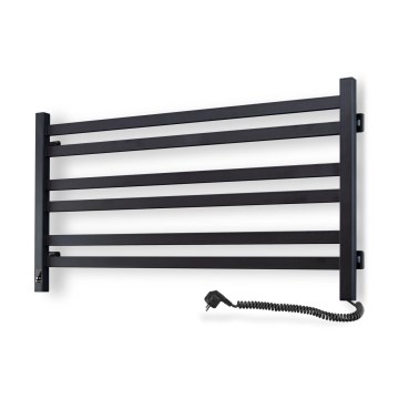 Toalheiro elétrico com termóstato AVANGARD 181W 50x90 cm, preto (lado direito)