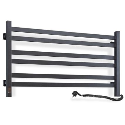 Toalheiro elétrico com termóstato AVANGARD 181W 50x90 cm, preto (lado direito)