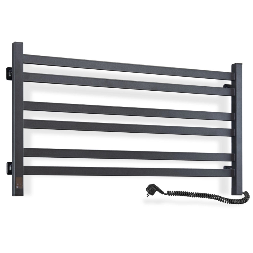 Toalheiro elétrico com termostato AVANGARD 181W 50x90 cm, preto, montagem à direita