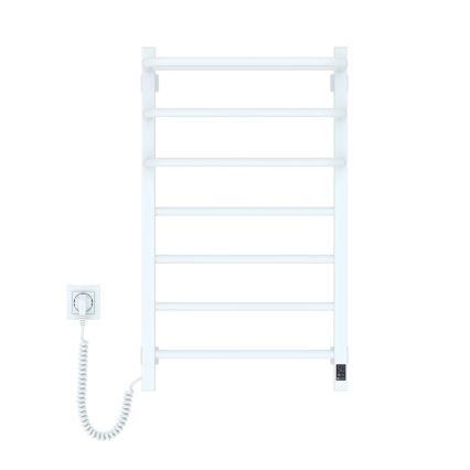Toalheiro elétrico com termostato FORTIS 155W 80x48 cm branco esquerdo