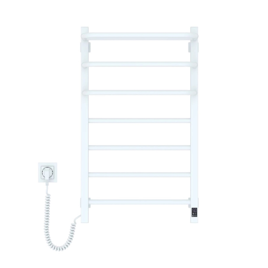 Toalheiro elétrico com termostato FORTIS 155W 80x48 cm branco esquerdo