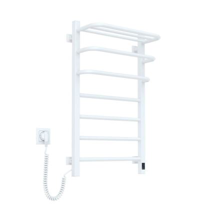 Toalheiro elétrico com termostato FORTIS 155W 80x48 cm branco esquerdo