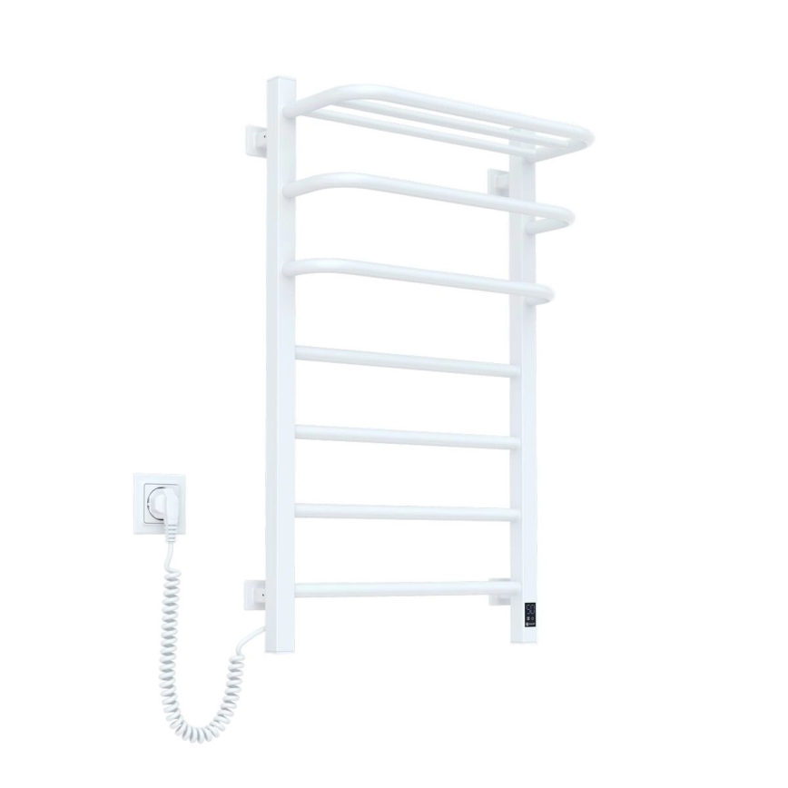 Toalheiro elétrico com termostato FORTIS 155W 80x48 cm branco esquerdo