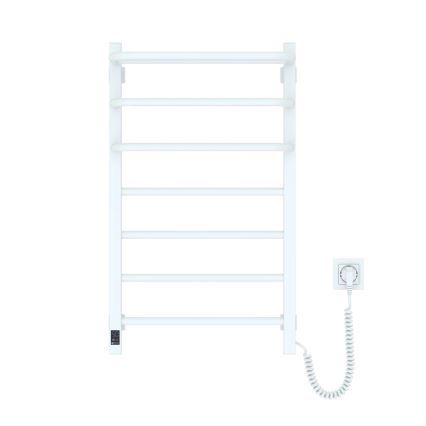 Toalheiro elétrico com termóstato FORTIS 155W 80x48 cm branco, lado direito