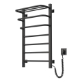 Toalheiro elétrico com termostato FORTIS 155W 80x48 cm, preto, lado direito