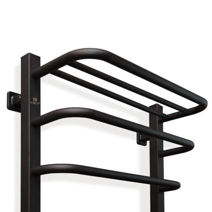 Toalheiro elétrico com termostato FORTIS 155W 80x48 cm, preto, lado direito