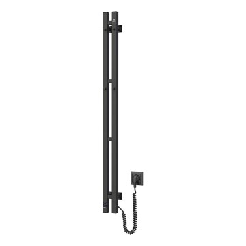 Toalheiro elétrico com termóstato SILOUETTE 187W/230V 120,6 cm IP44 preto direita angular