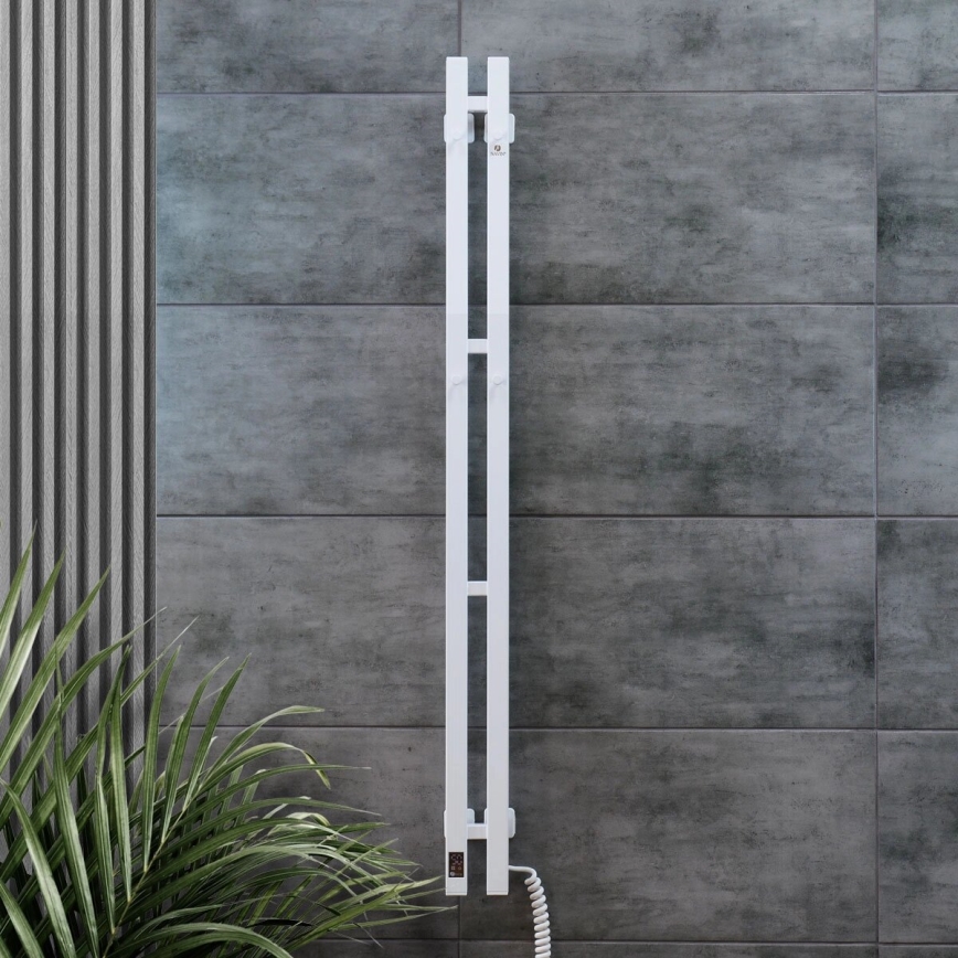 Toalheiro elétrico com termóstato SILOUETTE 70W 120x9 cm branco direito