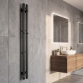 Toalheiro elétrico com termostato SILOUETTE 70W 120x9 cm, preto, lado direito