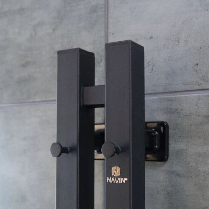 Toalheiro elétrico com termóstato SILOUETTE 70W 120x9 cm, preto, lado direito