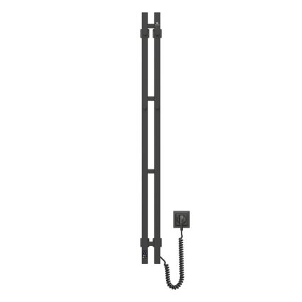 Toalheiro elétrico com termóstato SILOUETTE 70W 120x9 cm, preto, lado direito