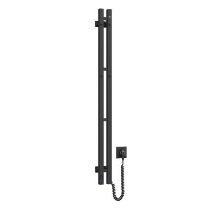Toalheiro elétrico com termóstato SILOUETTE 70W 120x9 cm, preto, lado direito