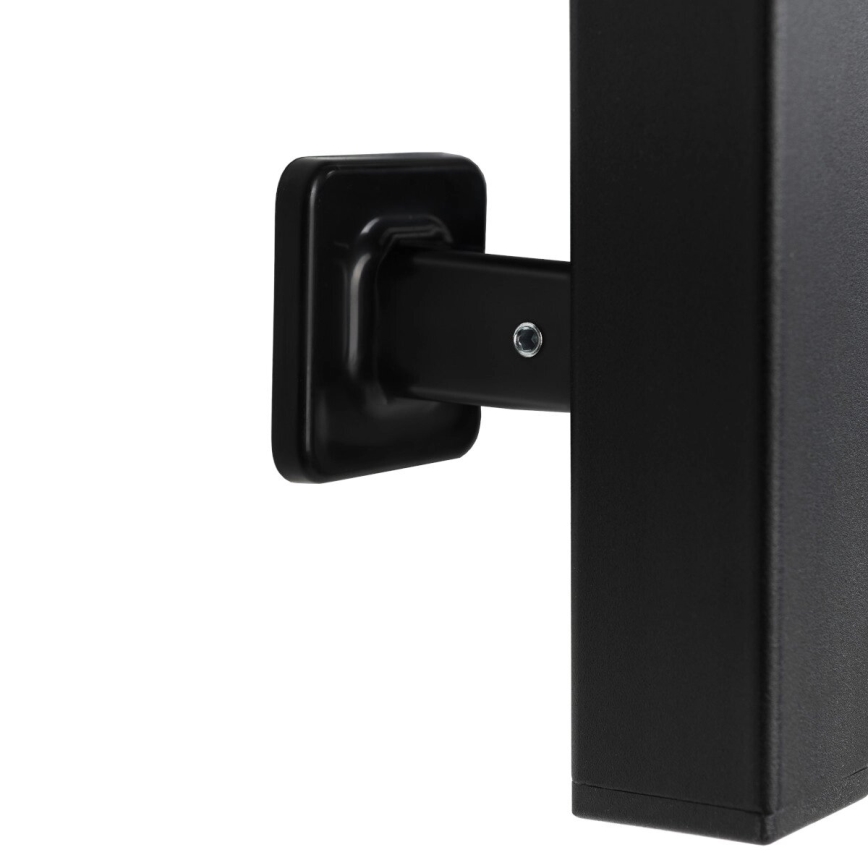 Toalheiro elétrico com termóstato SILOUETTE 70W 120x9 cm, preto, lado direito