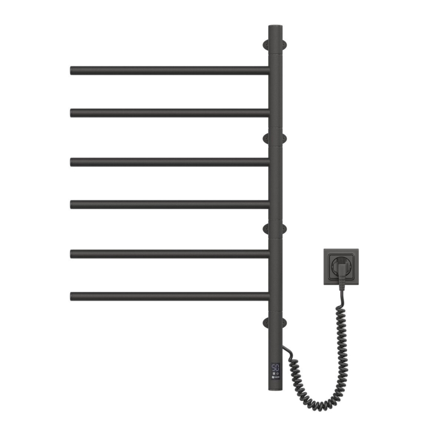 Toalheiro elétrico giratório com termostato ARABESQUE 105W 82x49 cm preto