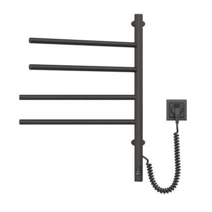 Toalheiro elétrico giratório com termostato ARABESQUE 60W 65x49 cm  preto