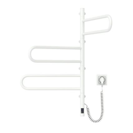 Toalheiro elétrico giratório com termostato FOUETTE, 100 W, 80 x 49 cm, branco