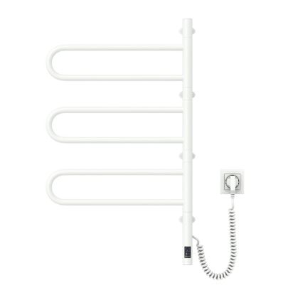 Toalheiro elétrico giratório com termostato FOUETTE, 100 W, 80 x 49 cm, branco