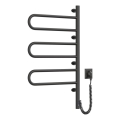 Toalheiro elétrico giratório com termostato FOUETTE 120W 80x49 cm preto