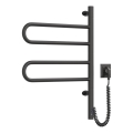 Toalheiro elétrico giratório com termóstato FOUETTE 60W 65x49 cm preto