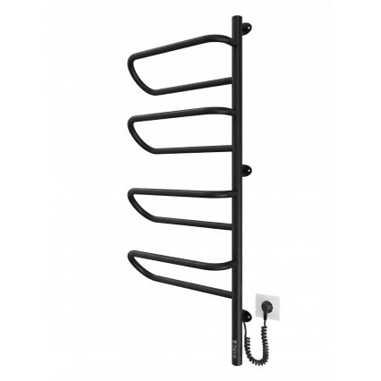 Toalheiro elétrico giratório para toalhas ELECTRA 120W/230V 102,5x44,5 cm aço inoxidável/preto direito