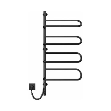 Toalheiro elétrico giratório ELECTRA 120W/230V 102,5x47,5 cm inox/preto esquerdo