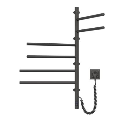 Toalheiro elétrico giratório para toalhas com termóstato ARABESQUE 105W 82x49 cm preto