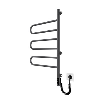 Toalheiro elétrico giratório para toalhas TRISTAR 80W/230V 82,5x44,5 cm IP44 inox/preto