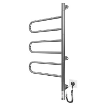 Toalheiro elétrico giratório TRISTAR 80W/230V 82,5x44,5 cm IP44 aço inoxidável/cromado brilhante