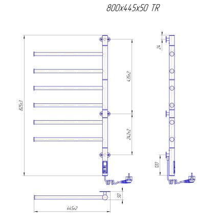 Toalheiro eléctrico rotativo VEER 80W/230V 82,5x44,5 cm aço inoxidável/cromado brilhante