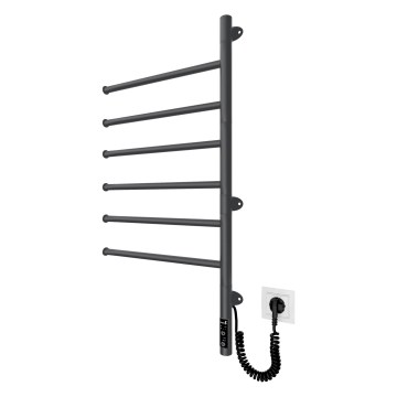 Toalheiro elétrico giratório VEER 80W/230V 82,5x44,5 cm aço inoxidável/preto