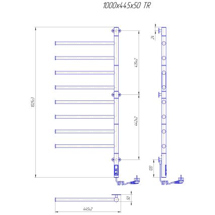 Secador de toalhas eléctrico giratório VEER 95W/230V 102,5x44,5 cm inox/cromado brilhante